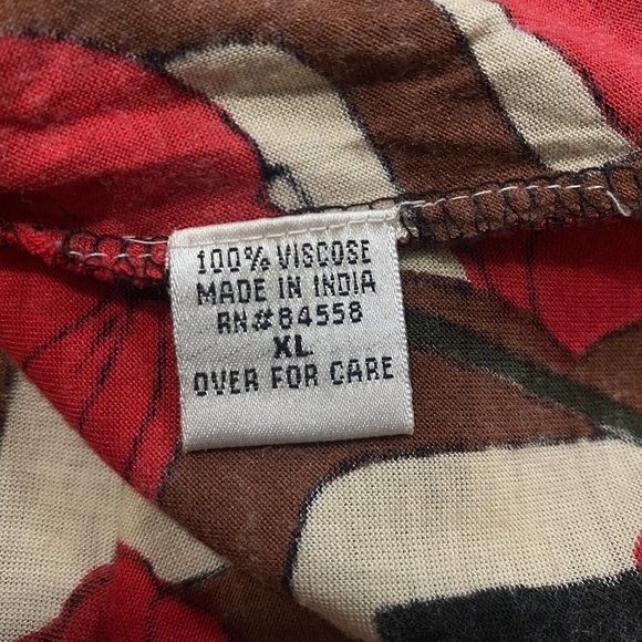 Shana K Womens Beaded Blouse Extra Large Red Floral Cap Sleeve V-neck Bodycon - Picture 11 of 12